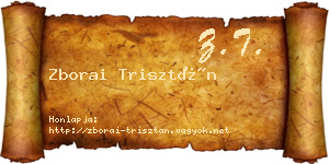 Zborai Trisztán névjegykártya